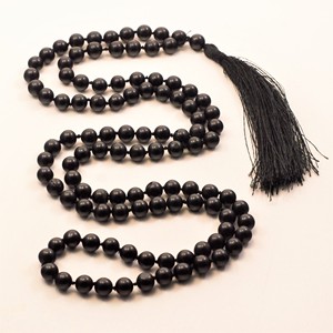 คริสตัลอาเกตสีดำ JAP Mala แกะสลักจักระอัญมณีสำหรับตกแต่งบ้าน pooja สวดมนต์และศาสนาสไตล์รักจักระ Mala - Product Image 1