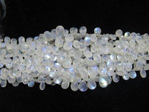 100% Natural Blue Fire Pear-Shape Faceted <b>Rainbow</b> Shining Moonstone Beads Amazing Quality Gemstone for Jewelry Making - Product Image 2