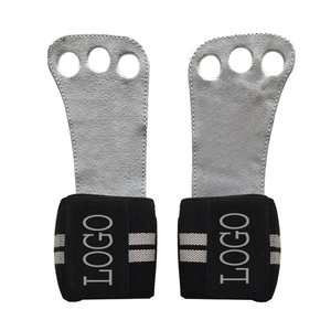 อุปกรณ์มือจับสำหรับยิมวัสดุหนังวัวสำหรับงานหนักป้องกันฝ่ามือและโลโก้สีตามสั่ง - Product Image 2