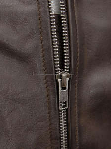 Veste bomber d'hiver pour homme en cuir de vache marron, grande taille, fourrure de mouton respirante, avec des caractéristiques confortables - Product Image 5