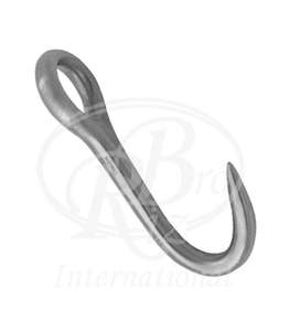 Gancho Obstétrico Reutilizable de Acero Inoxidable de 3 Pulgadas con Acabado Satinado, Certificado ISO/CE para Animales Grandes - Product Image 1