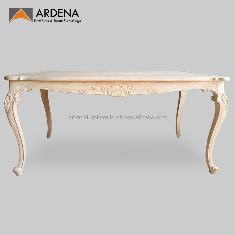 Wash Finished French Provincial Furniture Dining Table -jepara Furniture Lime Home Furniture Dining Room Wooden Solid Wood 10pcs