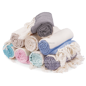 ก้างปลาผ้าขนหนูตุรกี Pestemal คลาสสิก,ผ้าขนหนู Hamam ขายส่ง-สีดำ - Product Image 3