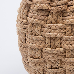 Bolso de playa de jacinto de agua de estilo vintage Cierre de cremallera Logo en relieve Dos asas de tela para uso diario Bolso de paja de verano - Product Image 3