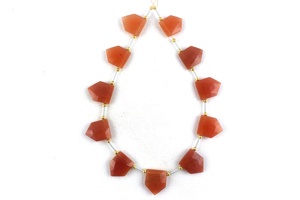 Pomme naturelle corail jaspe pierre précieuse à facettes Pentagone forme Briolette perles véritable belle fabrication de bijoux faits à la main - Product Image 5