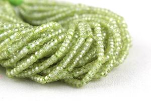 Cuentas de circonita verde Natural, abalorios de primera calidad Super brillantes, Micro facetados, 1 hebra, venta al por mayor - Product Image 4