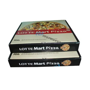 Caixa da pizza de Lotte mart, feito sob encomenda de papel ondulado caixa de pizza