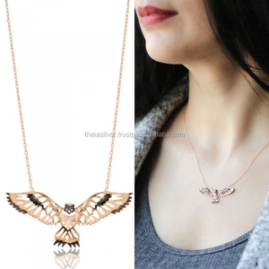 Origami águila diseño minimalista de alta calidad diseño turco hecho a mano al por mayor colgante de plata de ley 925 - Product Image 3