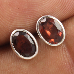 NEW Statement Earrings Natural GARNET Gemstones 925 Solid <b>Sterling</b> <b>Silver</b> <b>Stud</b> Earrings Christmas Gift for Women - Product Image 1