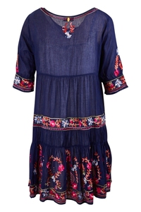 Vestido Midi Casual de Playa para Mujer, Verano, 100% Algodón, Hecho a Medida, Encaje Floral con Cadena de 3 Niveles, Lavable - Product Image 5