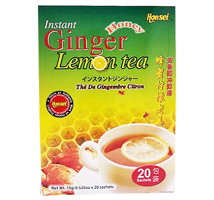 Мгновенный чай Honsei с медом, лимоном, имбирем, 20 пакетиков