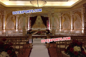 Indian Wedding Carry's Paisley Stage Indian Wedding Fiber Paisley Stage Paisleys Pillars Stage Decoration Venta al por mayor Stage USA - Product Image 6