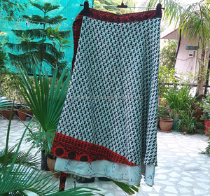 ขายส่งสองชั้นย้อนกลับไหมส่าหรีเมจิกกระโปรงห่อยาว - Product Image 3