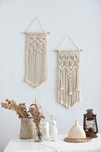 Gran tamaño bohemio diseño señora macramé colgante de pared cordón de algodón orgánico decoración del hogar - Product Image 6