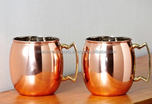 Taza de mula de cobre de Moscú hecha a mano, taza de viaje ecológica para café, té, microondas, tapa de acero inoxidable, Material de vidrio de tamaño personalizado - Product Image 2