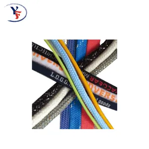 Solid Polyester Drawcords with Customized Woven Logo and Patterns