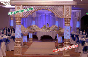 Traditional Fiber Wedding Stage FRP Carved Wedding Stage Decoration Reception Wedding Rajwada Stage SetUSA - Product Image 3