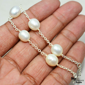 Awesome Bohemian Style Lovers Pattern Pearl <b>Beads</b> 925 <b>Sterling</b> <b>Silver</b> Charm <b>Bracelets</b> Unisex Jewelry - Product Image 1