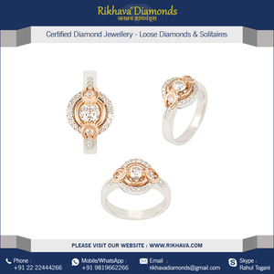 ชุดแหวนแต่งงานประดับเพชรทองคำขาว18kt สำหรับเจ้าสาวและเจ้าบ่าว - Product Image 3