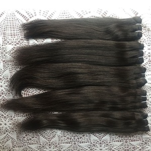 Vente en gros d'extensions de cheveux humains vierges birmans indiens brésiliens 1B #2 100% non traités, vague droite soyeuse Remmy Wefted Weave - Product Image 4