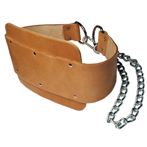 New Arrival Unisex Cowhide Leather Dip Belt Customized Logo <b>Heavy</b>-<b>Duty</b> Fitness Exercise <b>Chain</b> Gym Weightlifting with Buckle - Product Image 4