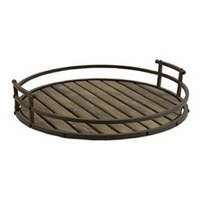 Bandeja de madera para té, bandeja de madera antigua decorativa - Product Image 4