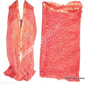 Lowellcraft Long Colorful Tie-Dye & Plain Style <b>Silk</b> <b>Scarf</b> for Girls Spring Season - Product Image 3
