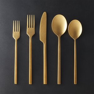 Elegant Wedding Cutlery <b>Spoon</b> <b>Set</b> Golden Stainless Steel Flatware <b>Set</b> Knife <b>Fork</b> <b>Spoon</b> Hotel Restaurant Silverware <b>Set</b> - Product Image 2