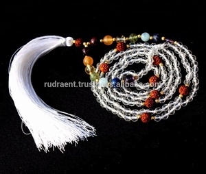 Venta caliente hecho a mano artista indio collares con cuentas cristal transparente cuarzo 7 Chakra Mala borla collar con perla diamante regalo - Product Image 3