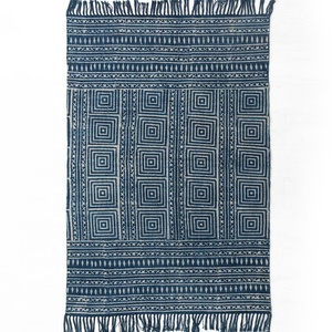 Venta al por mayor diseñador impreso algodón Dhurrie alfombras tamaño personalizado tejido a mano alfombra India para el hogar decorativo oración uso dormitorio alfombras - Product Image 1