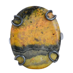 Genuino Bumble Bee gran piedra preciosa rodio plateado 925 anillo de plata esterlina joyería hecha a mano mayorista fabricante Casa De Plata - Product Image 1