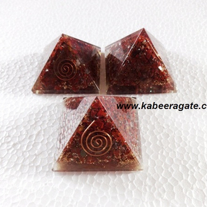 Pyramide d'organza en jaspe rouge, vente en gros, Orgone, guérison - Product Image 1