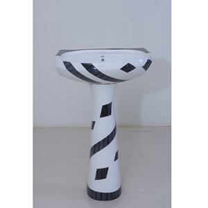 Lavabo de cerámica con Pedestal para baño, lavabo de pie - Product Image 4