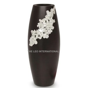 Florero decorativo de Color negro, metal de aluminio, nuevo, moderno, único, para banquete de boda, banquete, florero de mesa de Hotel - Product Image 1