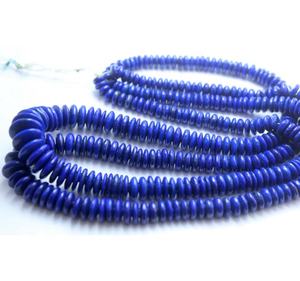 Lapis Lazuli ลูกปัดเจียระไนธรรมชาติสีฟ้า,ลูกปัดขนาด18นิ้วราคาส่งจากโรงงาน - Product Image 1