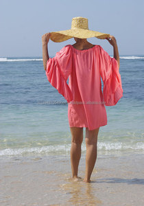 Factory Cheap Price Bohemian Ethnic Embroidered Bell Sleeve <b>Tassel</b> Tie String Neck Boho Chic Short <b>Dress</b> Beach Sexy Women Tunic - Product Image 2