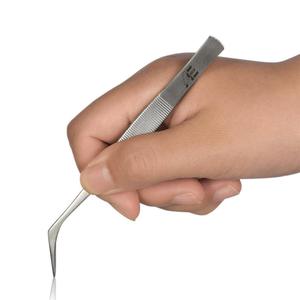 Pinzas Profesionales de Acero Inoxidable con Puntas Curvas Anguladas para Extensiones de Pestañas, Herramientas de Belleza 2026, Venta al Por Mayor, OEM ODM - Product Image 5