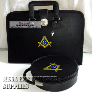 Maçonnique Regalia Tablier Cas Personnalisable Brodé À La Main En Cuir/Velours Tissu Ruban Fabriqué À La Main Point De Croix Couture - Product Image 3