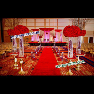 เสาทางเดินคริสตัลสำหรับงานแต่งงาน,เสาทางเดินคริสตัลแบบแขวนสวยงามดีไซน์แตกต่างกันเสาทางเดินคริสตัล - Product Image 1