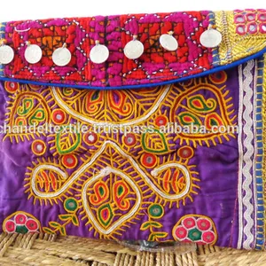 Indian Banjara Clutch Bohemian Gypsy Handgemaakte Patchwork Tribal Tas Gypsy Koppelingen Boho Clutch Messenger Bags Purse Spiegel Art