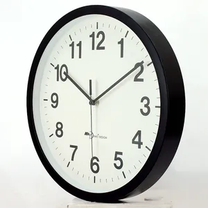 12 inch printed face battery operate plastic round quartz custom wall clock