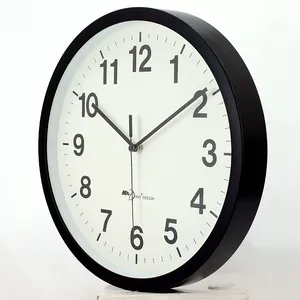 12 inch printed face  battery operate plastic round quartz custom wall clock