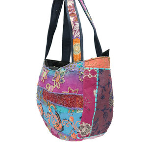 Sac à bandoulière en coton pour femmes, Vintage, fait à la main, patchwork, sac pour shopping, sacoche de transport pour filles - Product Image 3