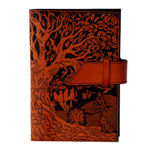 Arbre la nuit Design imprimé en cuir véritable Journal Antique livre d'ombre Orange cahier et carnet de croquis Pages blanches vierges journal - Product Image 2