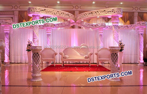 Mandap de Boda con Diseño de Mariposa, Mandaps de Fibra para Bodas Indias, Conjunto de Mandap con Pilares Blancos para Boda, Venta 2026, Decoración para Eventos en Australia - Product Image 2