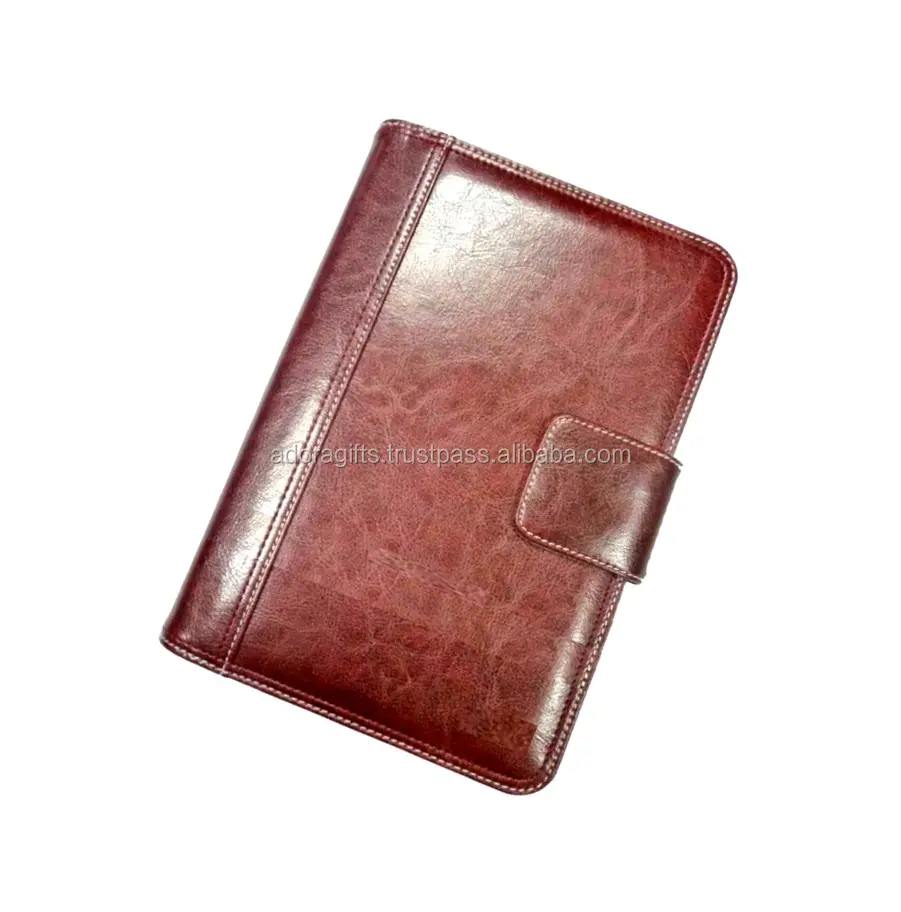 Leather diary cover with snap closure for big size quran / Hot selling leather school diary cover design with any logo