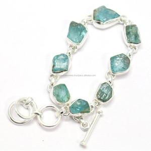 Bracelet fait à la main, aigue-marine de haute qualité, en argent Sterling 925, bijoux, offre spéciale - Product Image 3