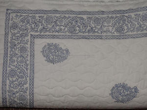 Balajee BLQ-5 100% Organic Handmade <b>Indian</b> Cotton Block Print <b>Quilt</b> Elegant Soft Grey Twin Size for Adults for Home or Hotels - Product Image 5