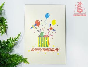 Sorprendido Feliz cumpleaños 3D caja pop up tarjeta vietnamita hecho a mano al por mayor kirigami tarjeta artesanía - Product Image 5