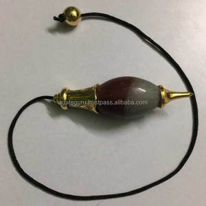 Pendule Shiva Lingam avec fil noir et capuchon en métal Outils uniques de guérison et de méditation Dezine Reiki - Product Image 1